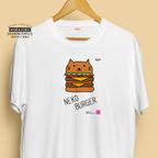 作品【半袖/長袖】オシャレおもしろTシャツ「贅沢の極み！猫バーガー」
