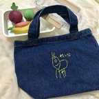 作品《送料無料》自分でお絵かきトート ▼単色糸刺繍▼