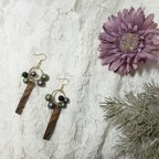 作品Zebra wood jewelry pierce/earrings ゼブラウッドと樹脂パールのピアス（イヤリング）