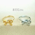 作品リボンピンキーリング   silver or gold【再再再再再再再再再再再再販 】