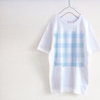 作品★minne限定★　夏のやさしい水色　ギンガムチェック　Tシャツ