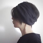 作品ターバンなヘアバンド　リネンネイビー