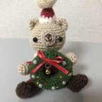 作品クリスマス あみぐるみ くまちゃんリース