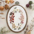 作品〈刺繍キット〉秋色植物の刺繍ミニフレーム