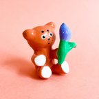 作品お花どうぞクマのリングスタンド