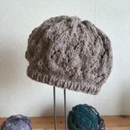 作品透かし編みのベレー帽