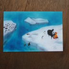 作品冬の書簡No.2　南極ピアノ ２枚組ポストカード
