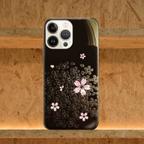 作品夜桜 - 立体加工 和風 ブラックiPhoneケース【iPhone全機種対応/和柄/スマホケース】
