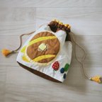 作品18×19＊まんまるパンケーキの巾着ポーチ🥞