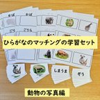 作品ひらがなのマッチングの学習セット　動物の写真編　ひらがなを読む学習に