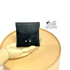 作品Gattina Wallet ブラック本革ミニ財布