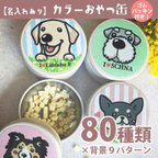 作品全80犬種＊カラーおやつ缶【お名前入れ】納期１ヶ月前後