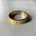 作品Vintage 80s USA retro yellow enamel bangle レトロ アメリカ ヴィンテージ アクセサリー イエロー エナメル チェーン デザイン バングル