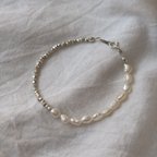 作品karen silver × pearl bracelet