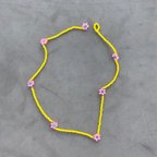 作品Beads Necklace -Yellow × Pink-