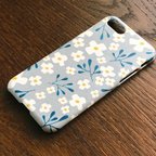 作品iPhone 側面印刷ハードケース Floral グレー