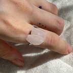 作品Natural stone ring 天然石リング(ローズクウォーツ