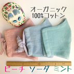 作品【大きいサイズ】◉肌を守るオーガニックコットン立体マスク