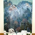 作品淡雪のあと〜山寺〜(油絵原画1点物)