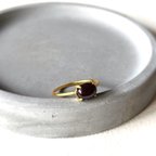 作品天然石　インド産　スターガーネット  6×8mm オーバル　爪留めリング　指輪　silver925  18kgp