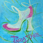 作品絵画★原画（1点限り）『ストラップパンプス for”PARASHOE”』（アクリル水彩画 2022年7月7日製作）【アート・アーティスト・インテリア・芸術・美術品】