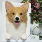 作品羊毛フェルト オーダー 額飾り「リアルで可愛いワンちゃん」うちの子 犬 ぬいぐるみ