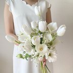 作品チューリップブーケ silkflower wedding bouquet