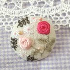 作品送料無料大きめ刺繍ヘアゴム