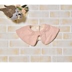 作品Knit tippet bib pink♡ つけ襟ニットスタイ ピンク