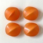 作品ボタン レトロ 長方形 オレンジ 21mm×19mm 4個セット el-047