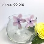 作品大振り一輪のお花ピアス パープル