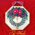 作品[送料無料]赤椿のしめ縄飾り・正月飾り・トールペイント