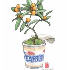 作品「盆栽：シーフード」A4ミニポスター