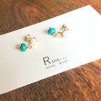 作品【プチプラ¥500】turquoise＊・shell＊小さなピアス