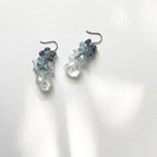 作品アクアマリン&アイオライト チタンピアス