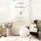 作品Happy Birthday バースデー タペストリー 誕生日 壁飾り　背景　出産祝い　背景布　ハーフバースデー 100日祝い