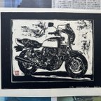 作品スズキ GSX400インパルス バイク 版画