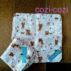 作品▨ For Kid's ▶ねこねこハンカチ(15㎝×15㎝)　2枚セット