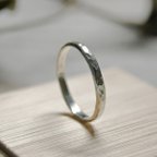 作品でこぼこ シルバープレーンリング 2.5mm幅 鎚目 シルバー950｜SILVER RING 指輪 シンプル アクセサリー｜203