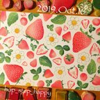 作品N#366 苺と葉っぱとお花 Strawberry with leaf and flowers