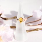 作品-Honey Flower-桜   サクラととろーり滴る蜂蜜のリング
