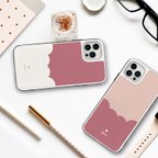 作品スマホケース　バイカラー＊桜　＜強化ガラス+TPU＞　iPhoneケース iPhone13 mini iPhone12Pro XR