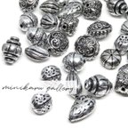 作品7セット限定(30個入)antique silver acryl beads assort