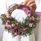 作品新作2024母の日ギフト　pink　flower　wreath　ラブリーカラー　新築祝い　母のギフト　誕生日