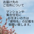 作品お届け先のご住所についての御願い