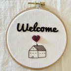 作品刺繍パネル welcome 受注生産