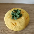 作品編み物 親子 パイナップル ベレー帽 コットン100% ニット帽 子供用 大人用 夏の日 