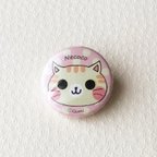 作品【送料無料】 Necoco 缶バッジ  pink 猫 ②