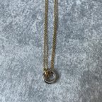 作品【Stainless steel】CIRCLE NECKLACE COMBI SILVER×GOLD