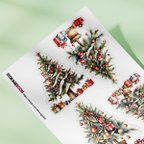 作品(#77) クリスマスツリー・ダイカット素材・5シート・選べる用紙＆サイズ